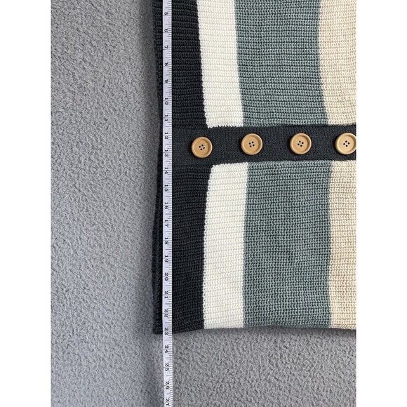 New Womens Infinity Scarf Blue Cream Button Detail Winter Knit Shawl Neck Wrap - Picture 6 of 7